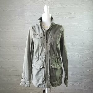 H&M // studded cargo utility zip-up jacket